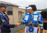 Minister arriving at Ngwadini Dam contruction site